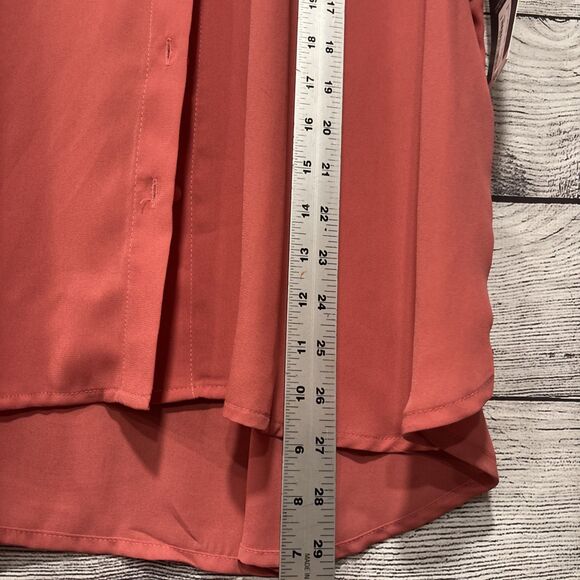 Washing women sleeveless slate rose collared button up blouse size XL outdoors - Picture 6 of 8